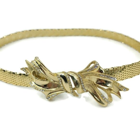 Vintage Whiting and Davis Gold Belt Womens 24\